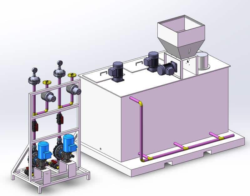 Standard engineering drawing of a polymer preparation system