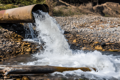 wastewater from pipes