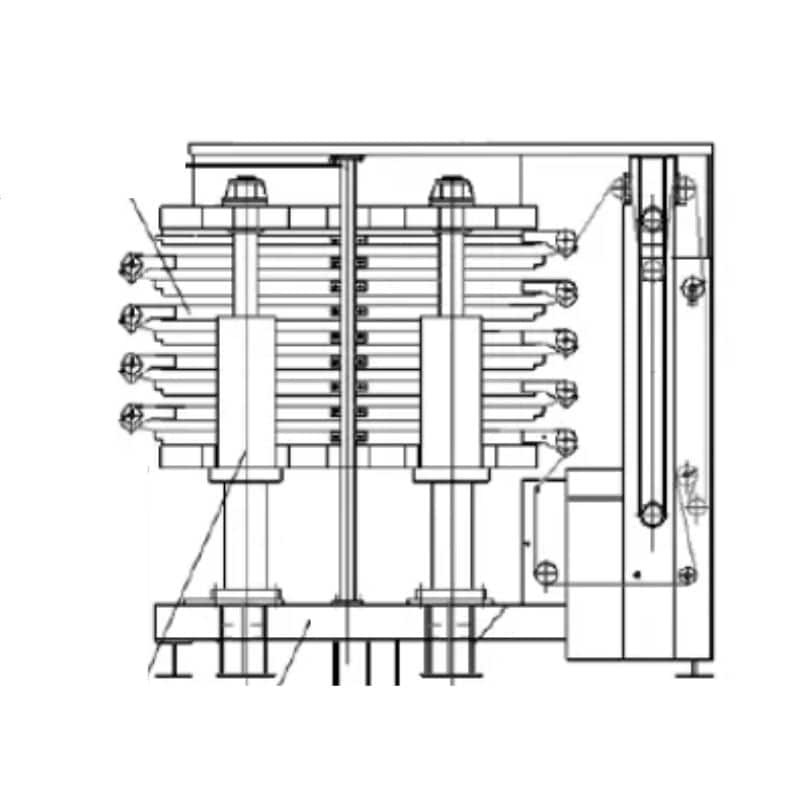 The basic structure of fully automatic vertical filter presses