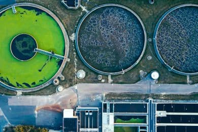 Sedimentation tanks, aeration tanks, and other water treatment facilities in wastewater treatment plants, the dynamics of effluent purification and treatment processes at various stages