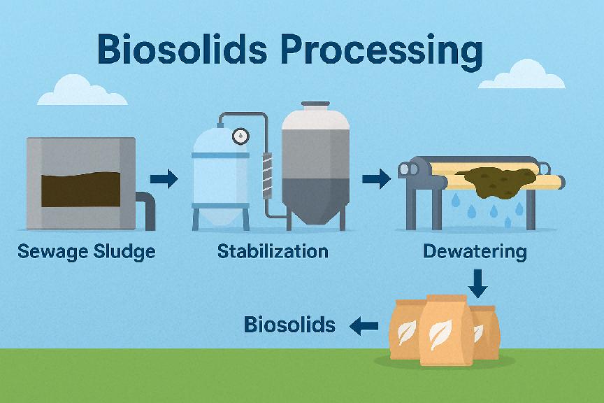 Process Flow for Biosolids Treatment